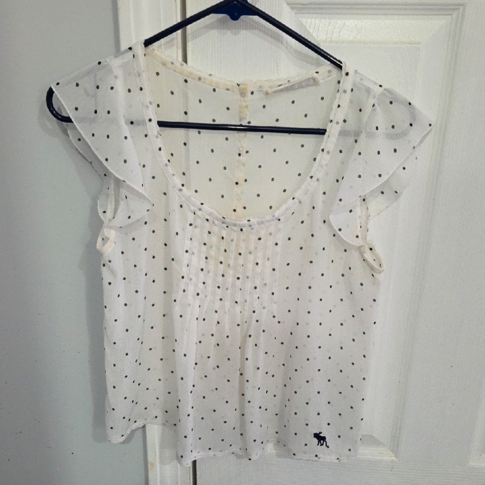 Abercrombie Sheer White Blouse Small